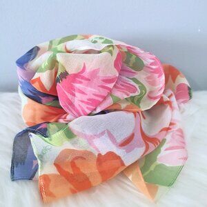 Diane Von Furstenberg 80s vintage floral scarf EUC